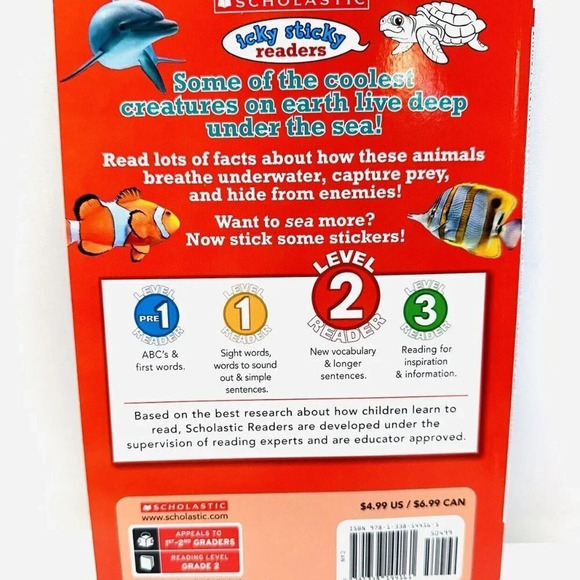 SPLENDID SEA CREATURES Icky Sticky Reader Level 2 Paperback by Laaren Brown New - Picture 2 of 2